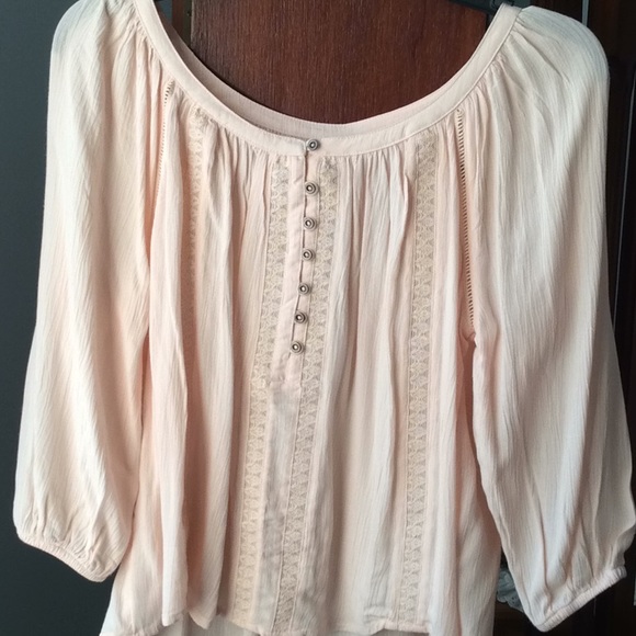 Tops - Cream Peasant Blouse